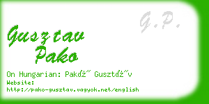 gusztav pako business card